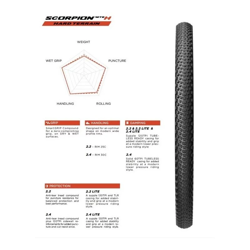 Copertone MTB PIRELLI SCORPION TRAIL H Hard Pack 29X2,6 - immagine 2