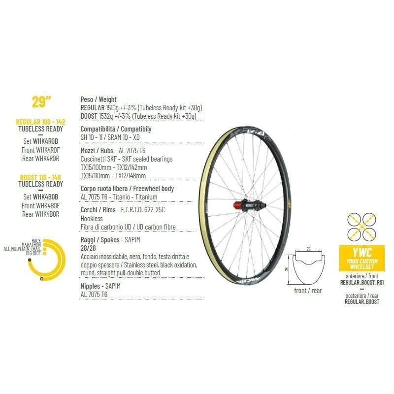 Ruote MTB MICHE K4 Carbon Tubeless Disc Boost - immagine 4